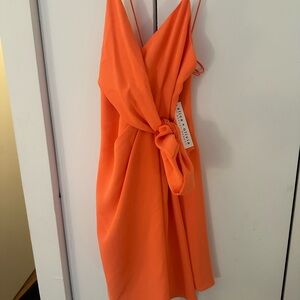 Alice + Olivia Never Work Vibrant Coral Mini Dress - With tags
